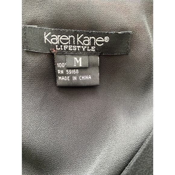 Vintage Karen Kane Silk Black Midi Dress Whimsigoth, Fairy, Witchy M 100% Silk - Picture 7 of 8